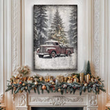 Vintage Truck With Christmas Tree Wall Art III - Tailored Canvases - Flyclothing LLC