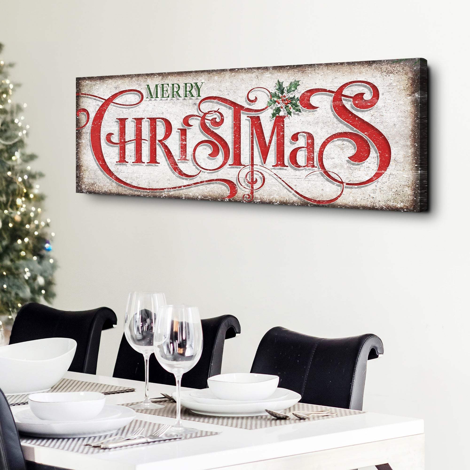 Vintage Merry Christmas Sign III - Tailored Canvases - Flyclothing LLC