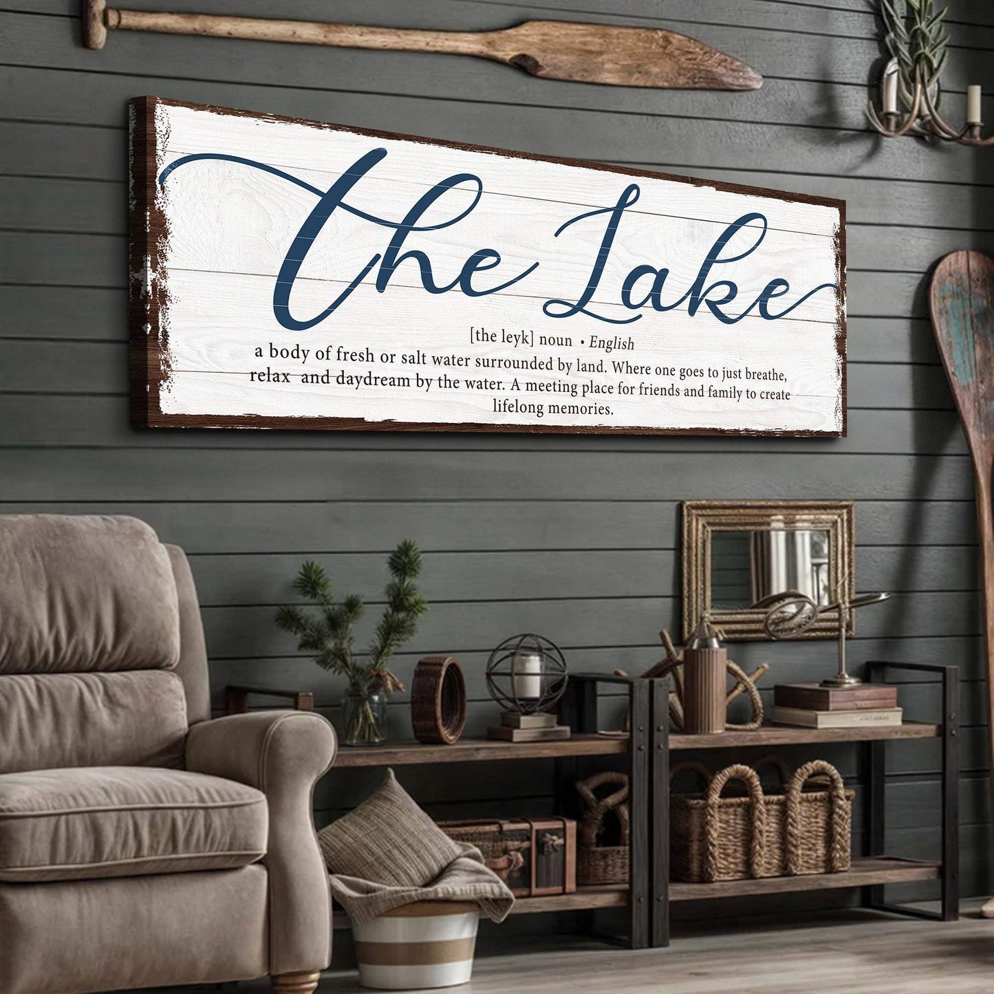The Definition Of Lake Sign - Tailored Canvases - Flyclothing LLC