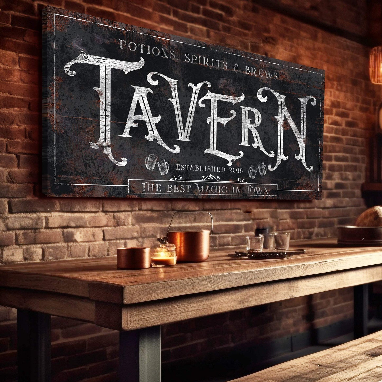 Potions, Spirits & Brews Tavern Halloween Sign II - Tailored Canvases - Flyclothing LLC