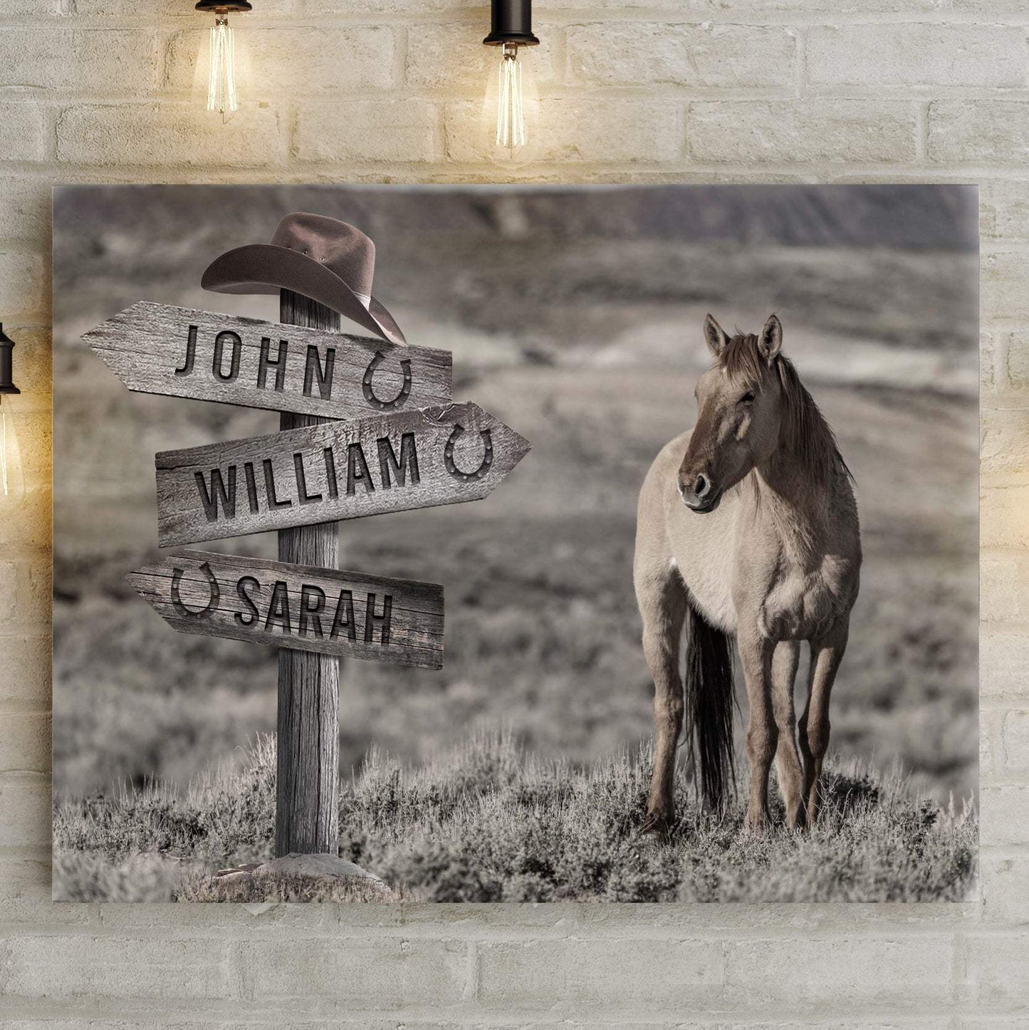Snow Horses Vintage Name Sign - Tailored Canvases - Flyclothing LLC