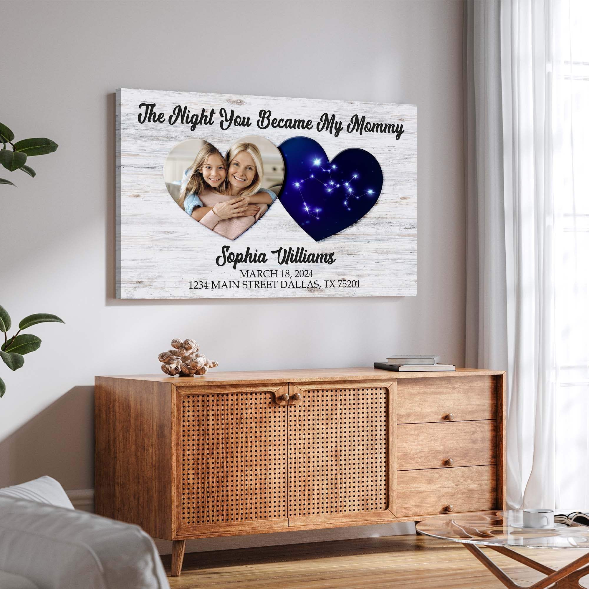 Mother's Day Sign The Night You Became My Mommy - Tailored Canvases - Flyclothing LLC