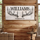 Personalized Family Antler Sign IV - Tailored Canvases - Flyclothing LLC