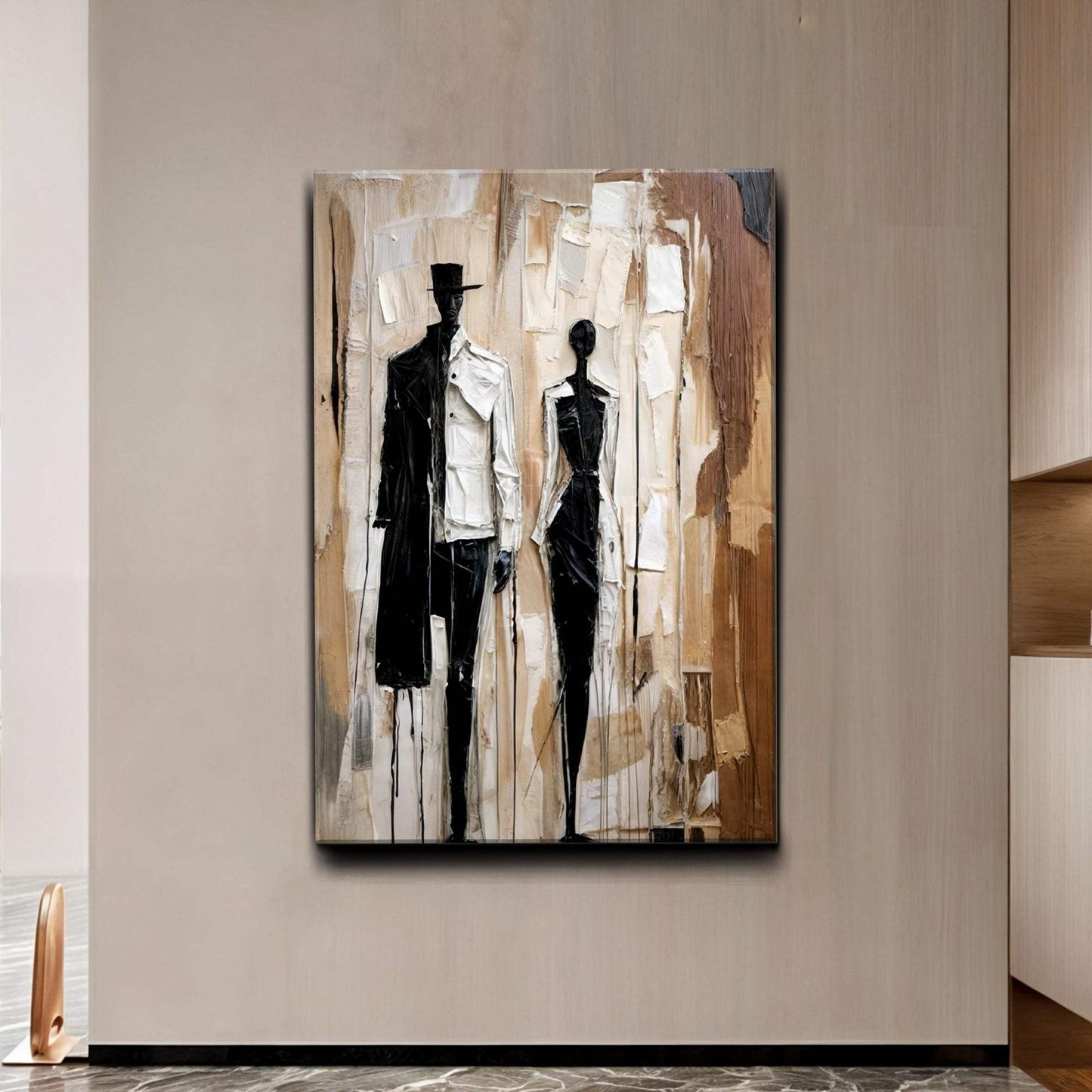Modern Abstract Couple Wall Art - Tailored Canvases - Flyclothing LLC