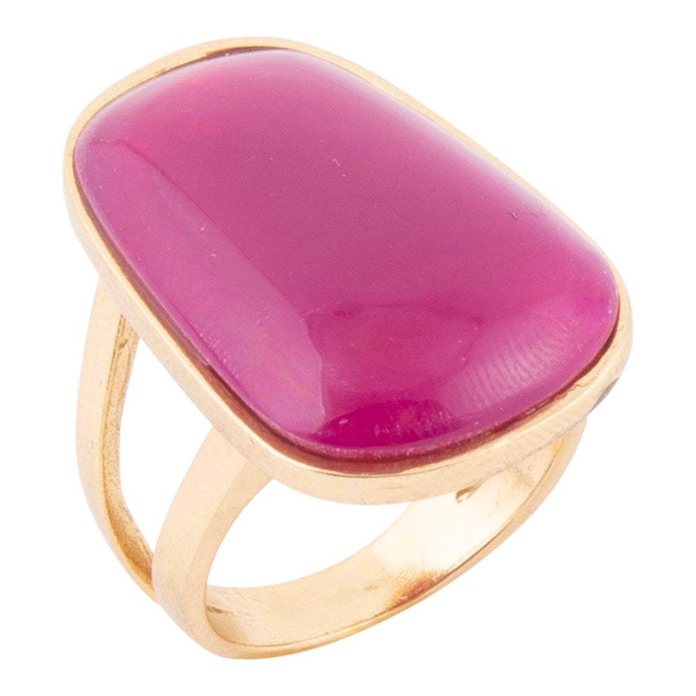 Madeleine Pink Agate Golden Ring - Barse Jewelry - Flyclothing LLC