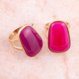 Madeleine Pink Agate Golden Ring - Barse Jewelry - Flyclothing LLC