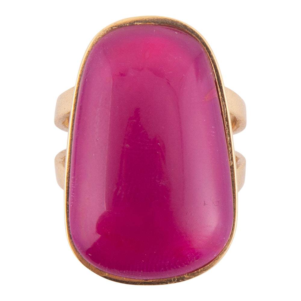 Madeleine Pink Agate Golden Ring - Barse Jewelry - Flyclothing LLC