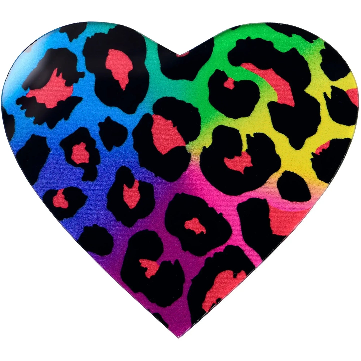 Acrylicious Rainbow Cheetah Print Heart Magnet by Onyx O - BodyCandy - Flyclothing LLC