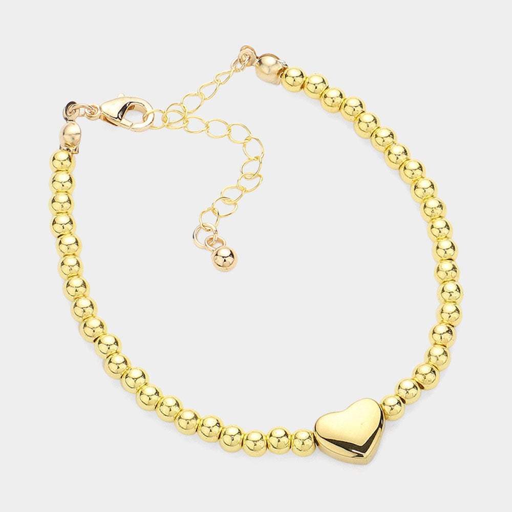 Metal Heart Pointed Bubble Bracelet - Madeline Love - Flyclothing LLC