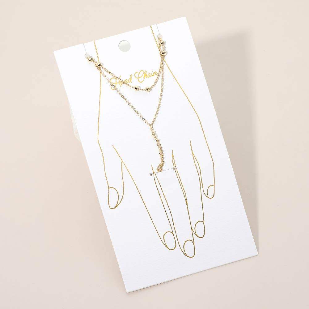 Delicate Beaded Accent Layered Hand Chain Bracelet - Madeline Love - Flyclothing LLC