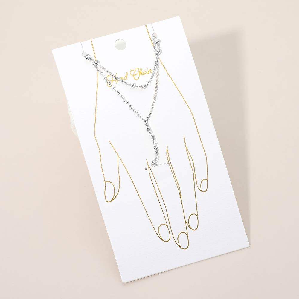 Delicate Beaded Accent Layered Hand Chain Bracelet - Madeline Love - Flyclothing LLC