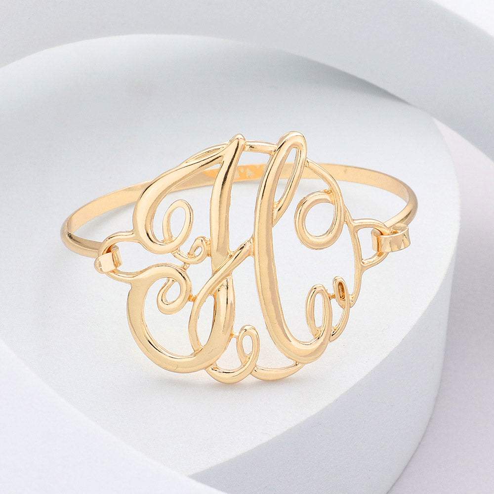 -H- Initial Monogram Curlicue Bracelet - Madeline Love - Flyclothing LLC