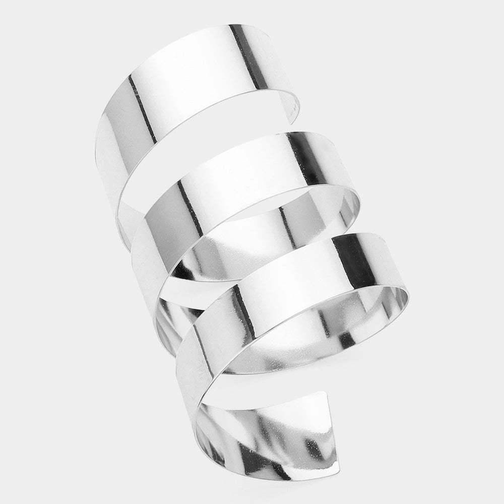 Abstract Metal Spiral Arm Cuff Bangle Bracelet - Madeline Love - Flyclothing LLC