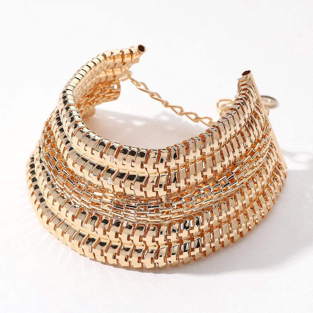 Metal Snake Chain Strand Bracelet - Madeline Love - Flyclothing LLC