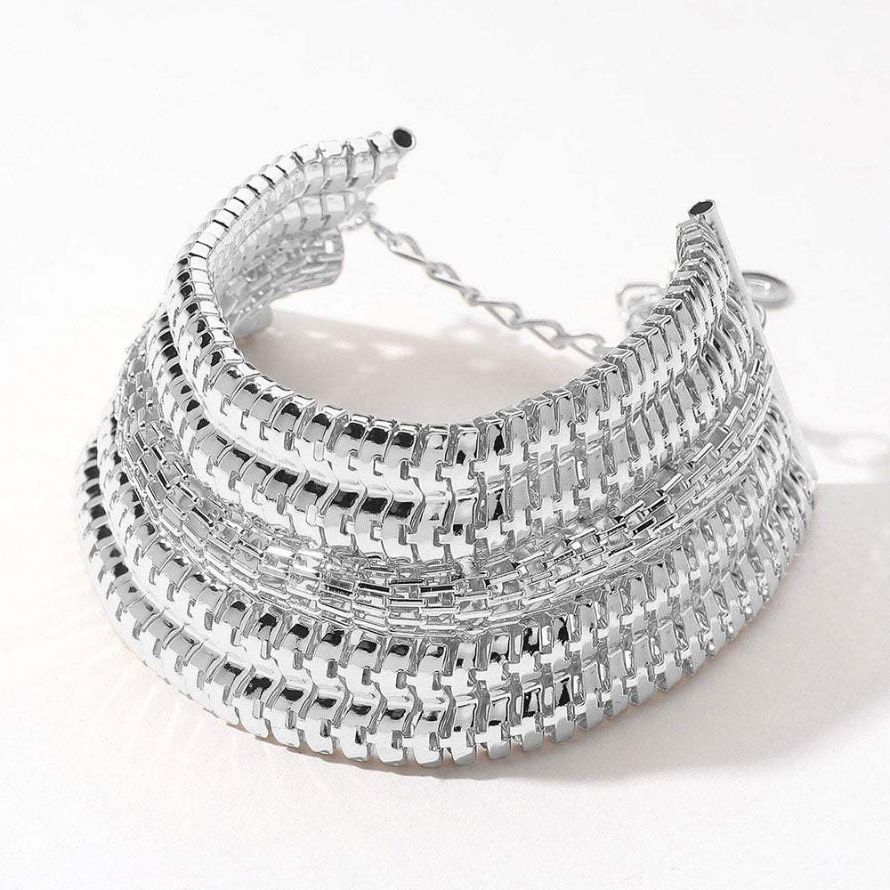 Metal Snake Chain Strand Bracelet - Madeline Love - Flyclothing LLC