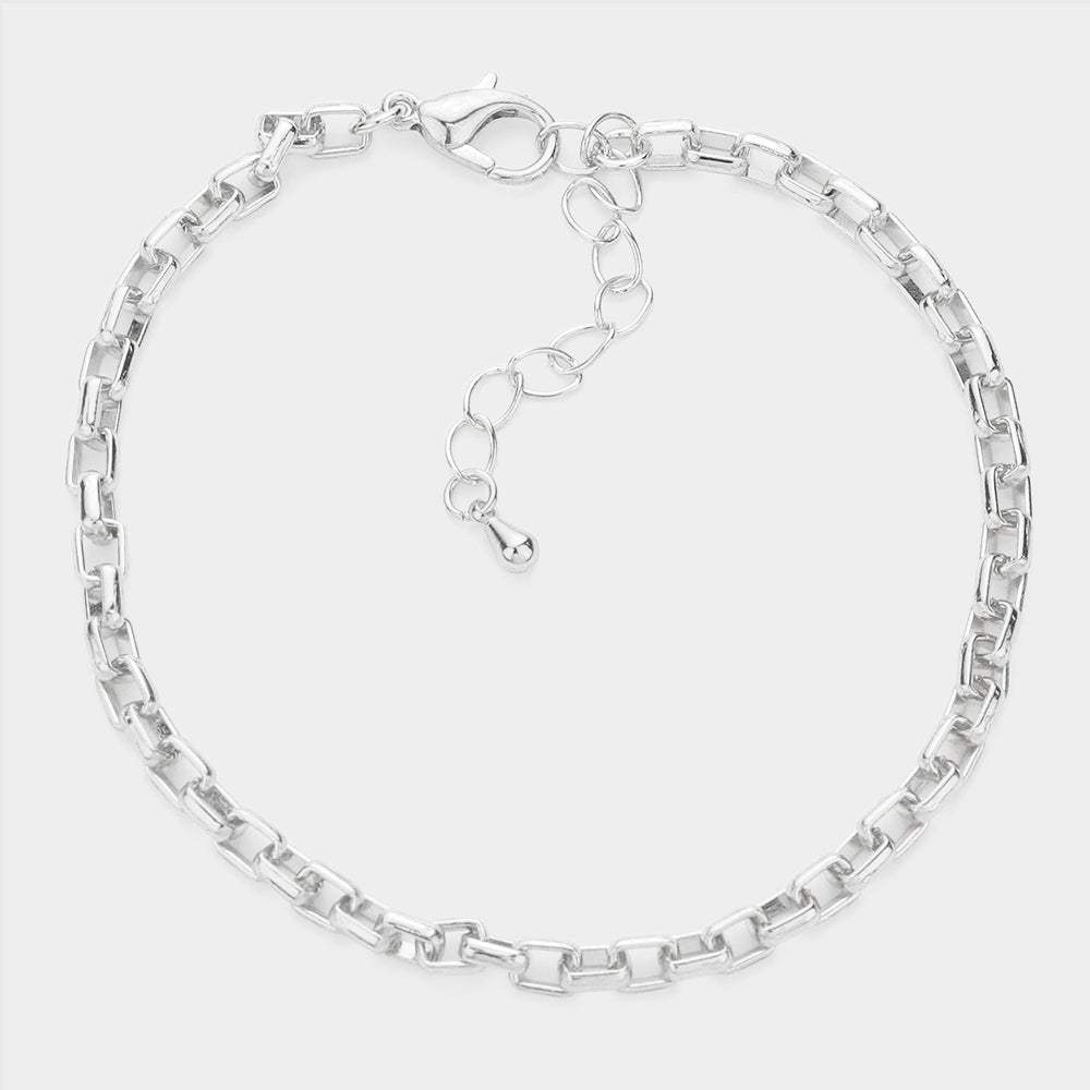 Open Metal Rectangle Link Bracelet - Madeline Love - Flyclothing LLC