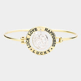 "Luck Love Happiness Lucky" Four Leaf Clover Hook Bracelet - Madeline Love - Flyclothing LLC