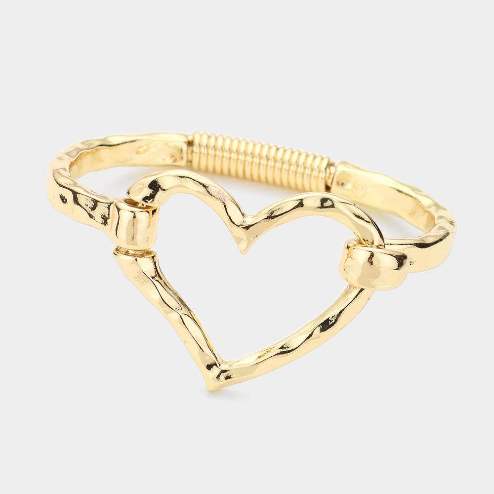 Open Metal Heart Hook Bracelet - Madeline Love - Flyclothing LLC