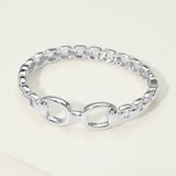 14K Gold Plated Interlocking Center Hinged Bangle Bracelet - Madeline Love - Flyclothing LLC