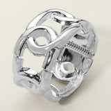 Bold Metal Sculptural Chain Link Hinged Bangle Bracelet - Madeline Love - Flyclothing LLC