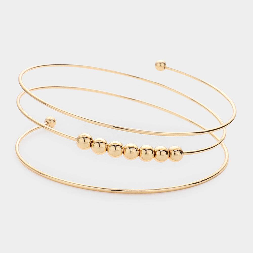 Metal Ball Pointed Coil Bracelet - Madeline Love - Flyclothing LLC