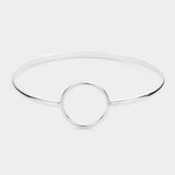 Open Metal Circle Accented Bangle Bracelet - Madeline Love - Flyclothing LLC