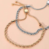 Metal Rope Adjustable Cinch Pull Tie Bracelet - Madeline Love - Flyclothing LLC