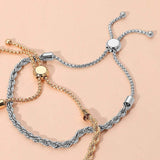 Metal Rope Adjustable Cinch Pull Tie Bracelet - Madeline Love - Flyclothing LLC