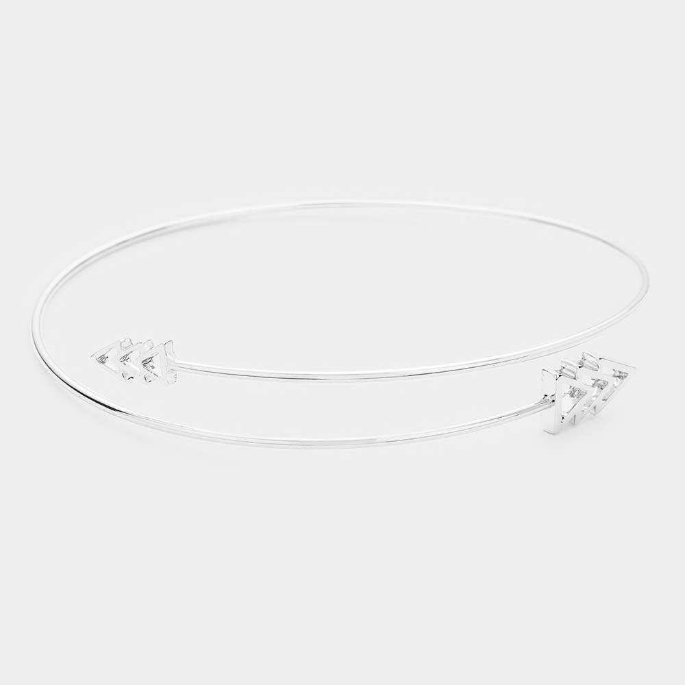 White Gold Dipped Metal Triple Triangle End Bracelet - Madeline Love - Flyclothing LLC