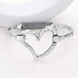 Hammered Metal Heart Hook Bracelet - Madeline Love - Flyclothing LLC