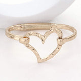 Hammered Metal Heart Hook Bracelet - Madeline Love - Flyclothing LLC