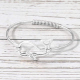 Metal Wire Whale Accent Bangle Bracelet - Madeline Love - Flyclothing LLC