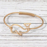 Metal Wire Whale Accent Bangle Bracelet - Madeline Love - Flyclothing LLC