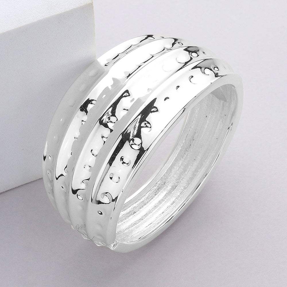 Hammered Metal Bangle Bracelet - Madeline Love - Flyclothing LLC