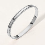 SECRET BOX_Stainless Steel Textured Hinged Bangle Bracelet - Madeline Love - Flyclothing LLC