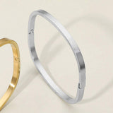 SECRET BOX_Stainless Steel Square Hinge Bangle Bracelet - Madeline Love - Flyclothing LLC
