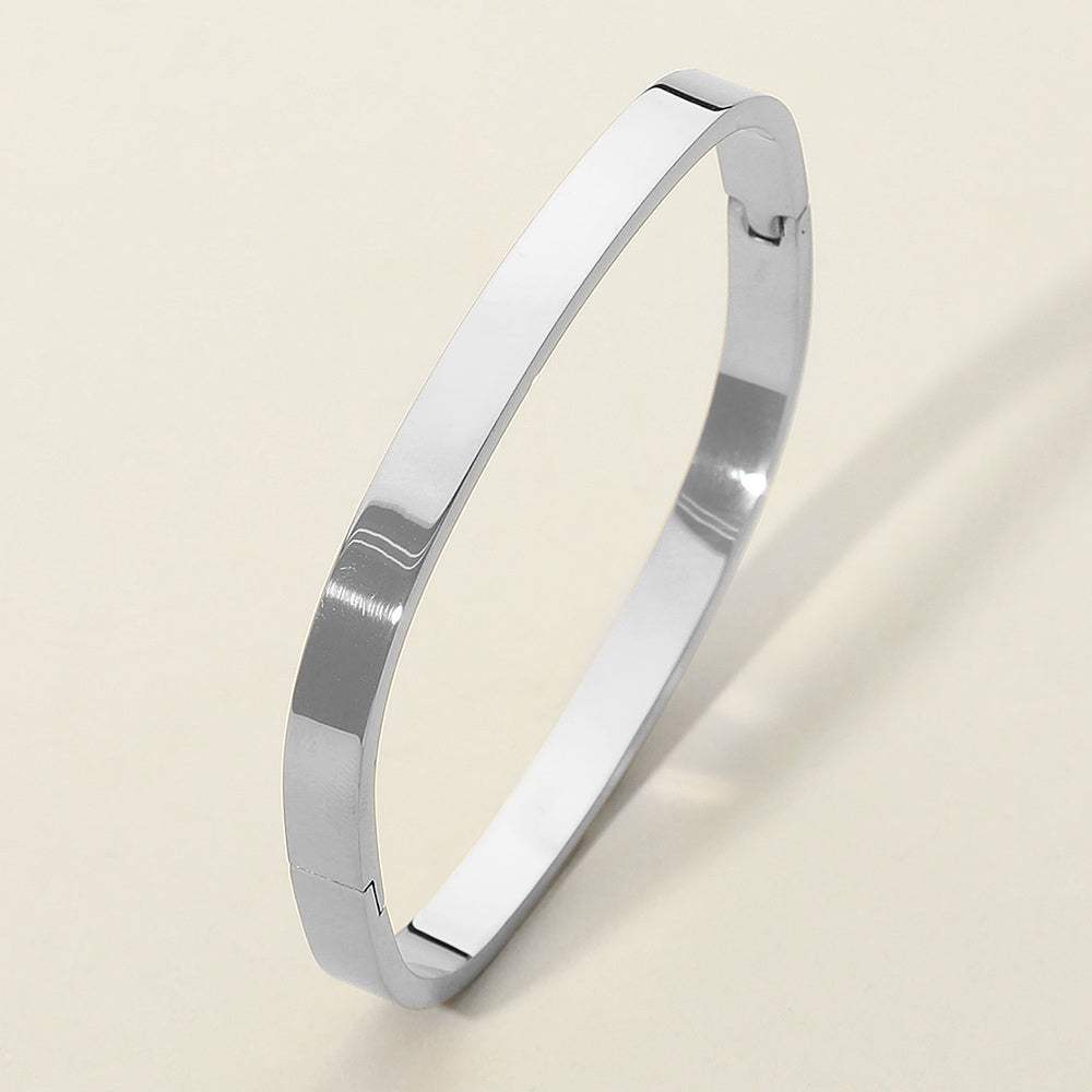 SECRET BOX_Stainless Steel Square Hinged Bangle Bracelet - Madeline Love - Flyclothing LLC