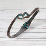 Metal Heart Hands Hinged Bangle Bracelet - Madeline Love - Flyclothing LLC