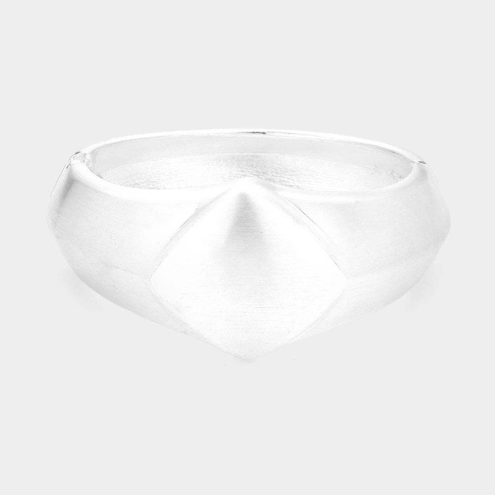 Brushed Metal Hinged Bangle Bracelet - Madeline Love - Flyclothing LLC