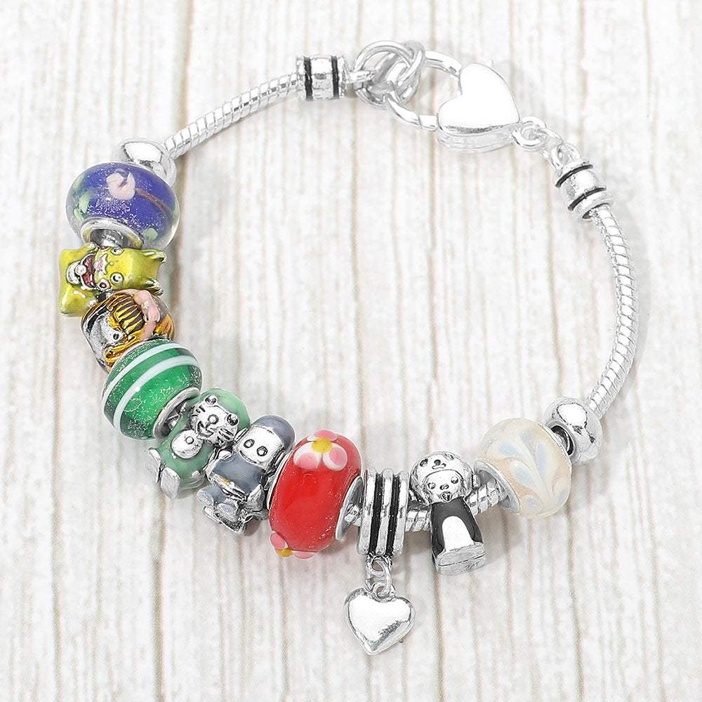 Multi Bead Cartoon Charm Bracelet - Madeline Love - Flyclothing LLC
