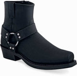 Old West Black Distress Men's Square Toe Harness Boots - Old West