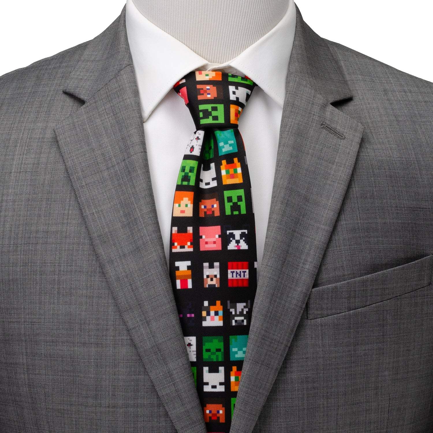 Minecraft Character Black Men's Tie - Cufflinks.com - Flyclothing LLC
