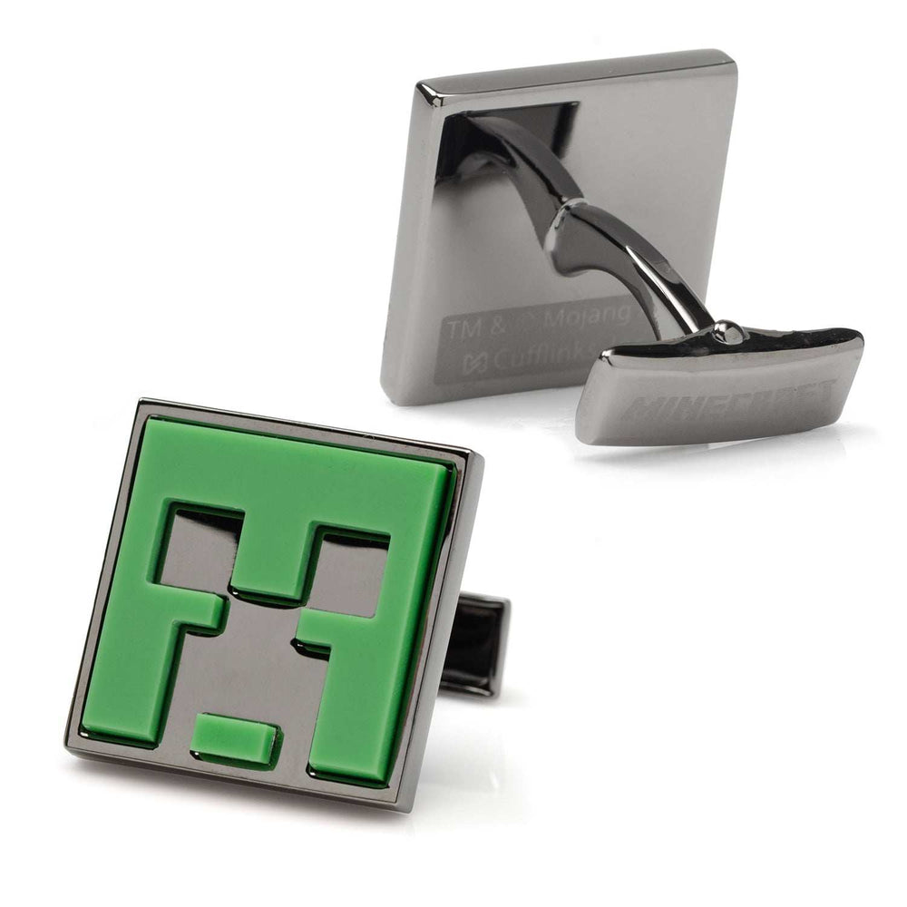 Minecraft Creeper Gunmetal Cufflinks - Cufflinks.com - Flyclothing LLC