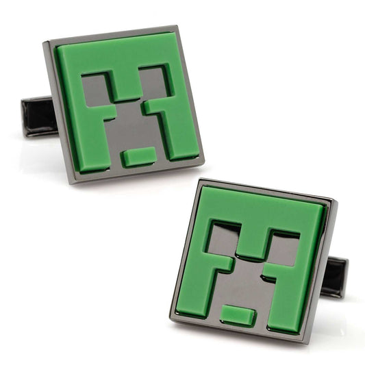 Minecraft Creeper Gunmetal Cufflinks - Cufflinks.com - Flyclothing LLC