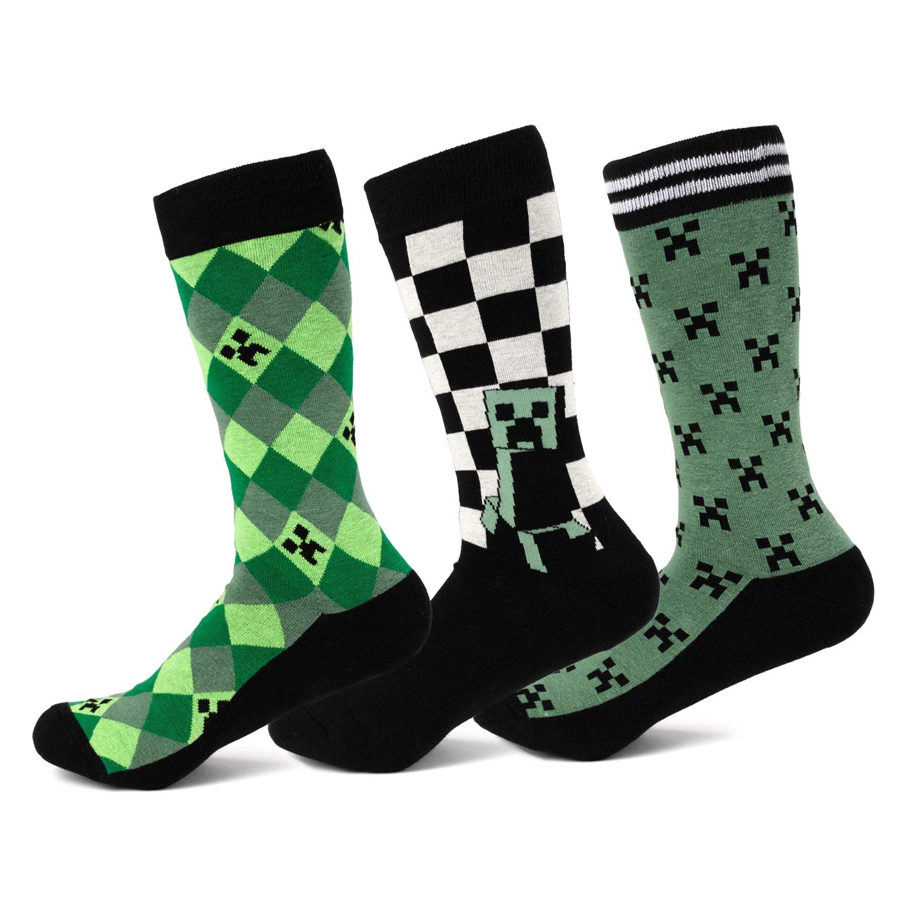 Minecraft Creeper Men's Sock Set ' 3 Pairs - Cufflinks.com - Flyclothing LLC