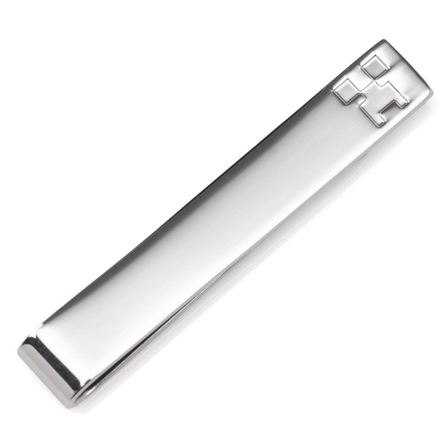 Minecraft Creeper Hidden Message Silver Tie Bar - Cufflinks.com - Flyclothing LLC