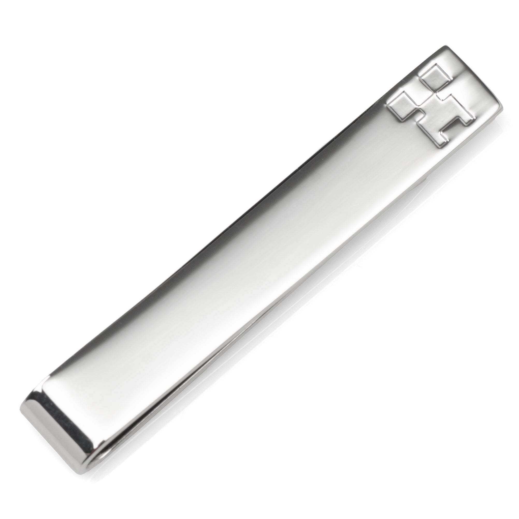 Minecraft Creeper Hidden Message Silver Tie Bar - Cufflinks.com - Flyclothing LLC
