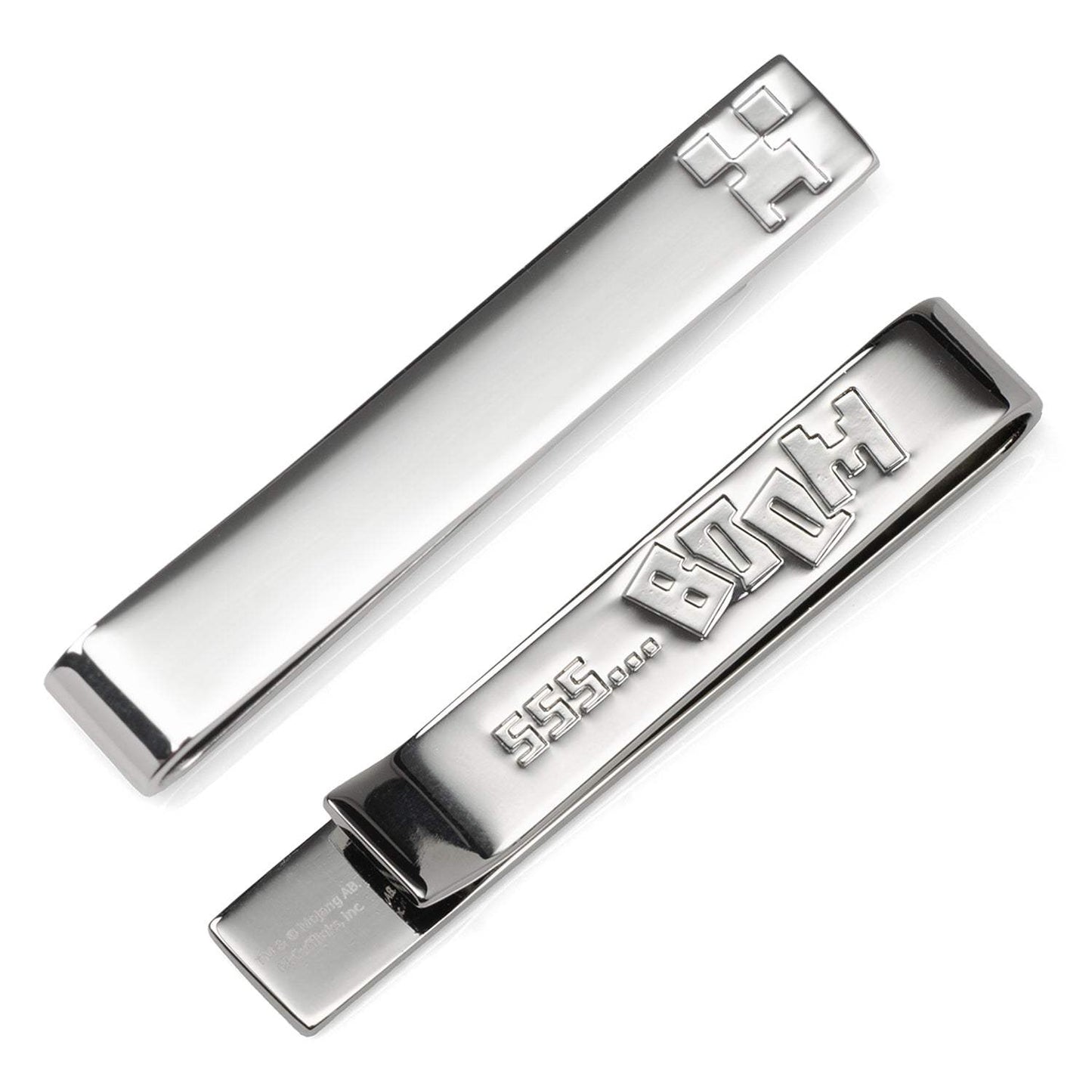 Minecraft Creeper Hidden Message Silver Tie Bar - Cufflinks.com - Flyclothing LLC