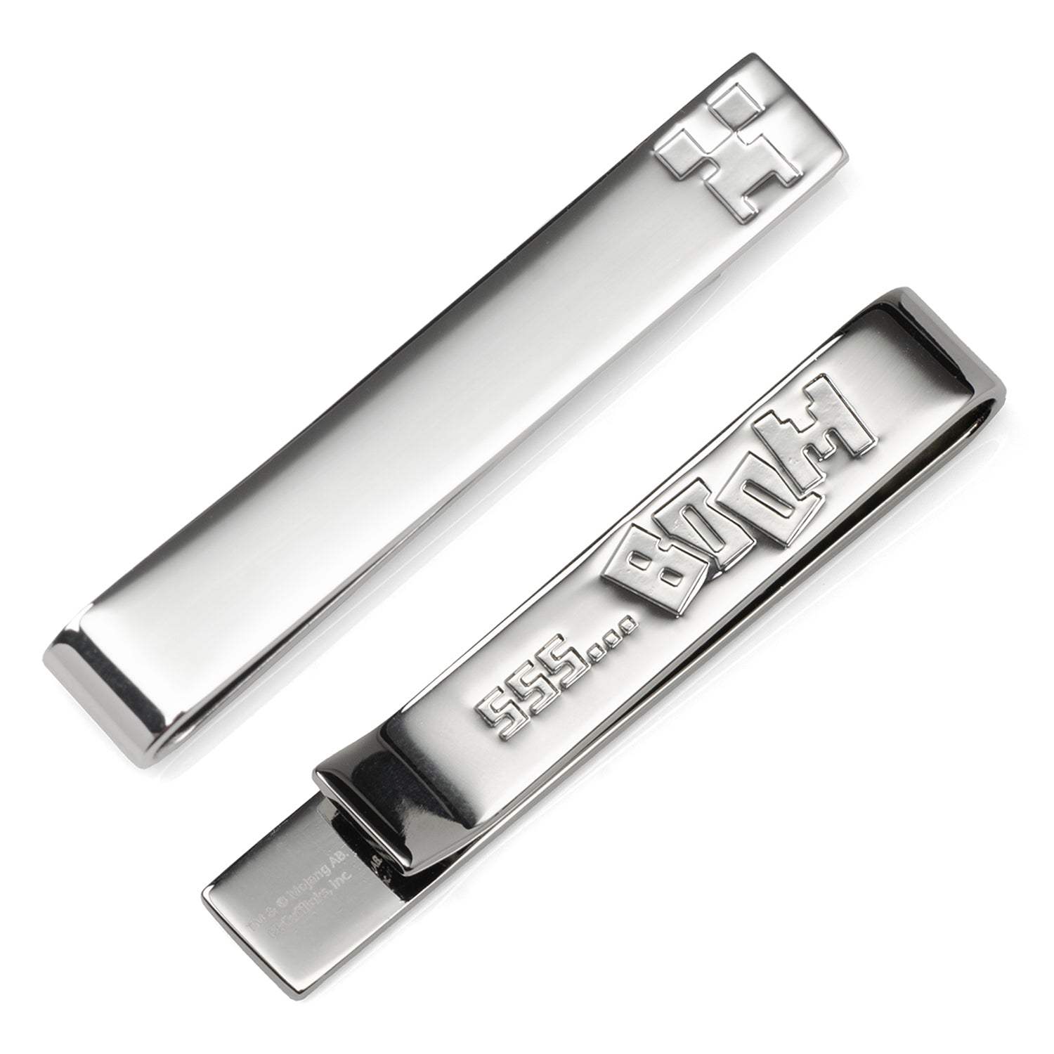 Minecraft Creeper Hidden Message Silver Tie Bar - Cufflinks.com - Flyclothing LLC