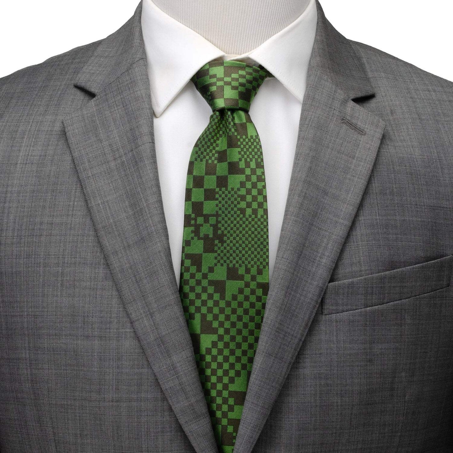 Minecraft Pixelated Creeper Green Men's Tie - Cufflinks.com - Flyclothing LLC